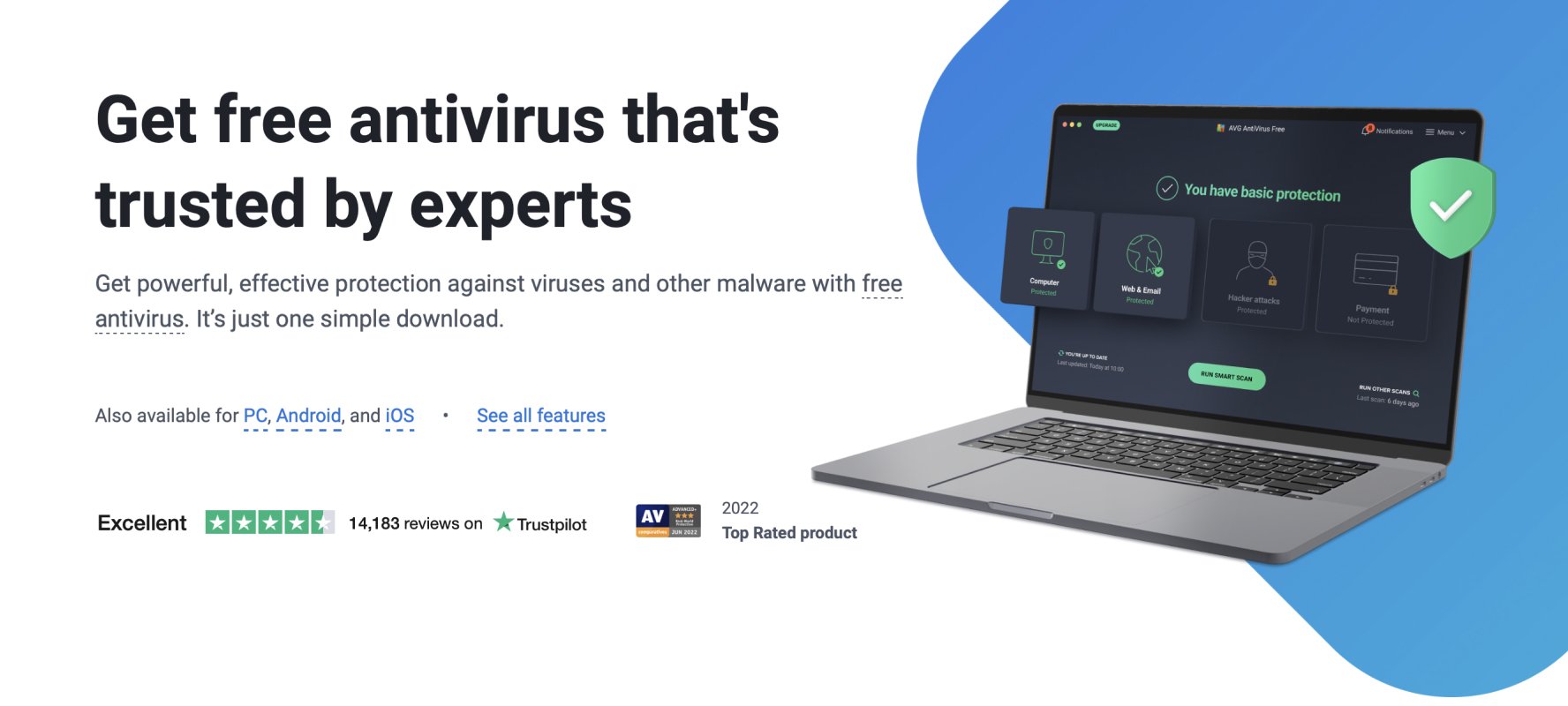 AVG website screenshot