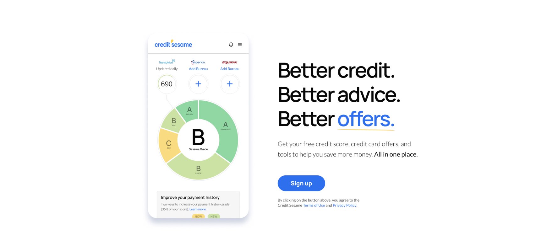 Credit Sesame website screenshot