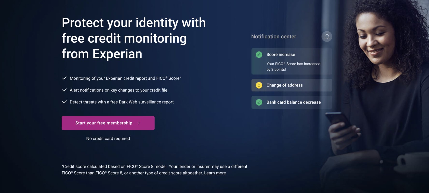Experian website screenshot