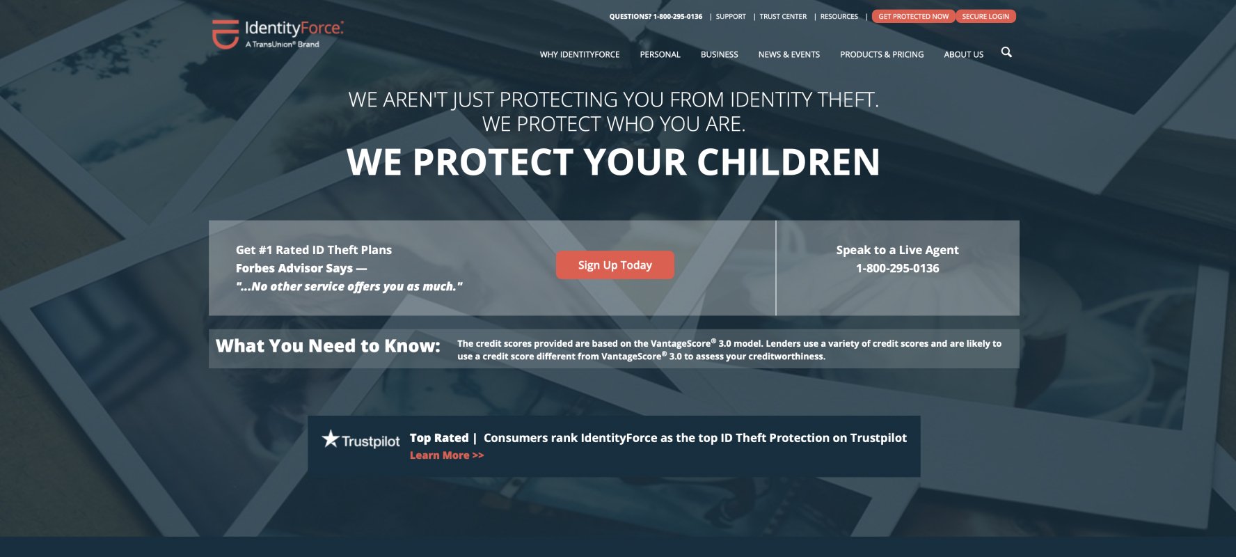 Identity Force website screenshot